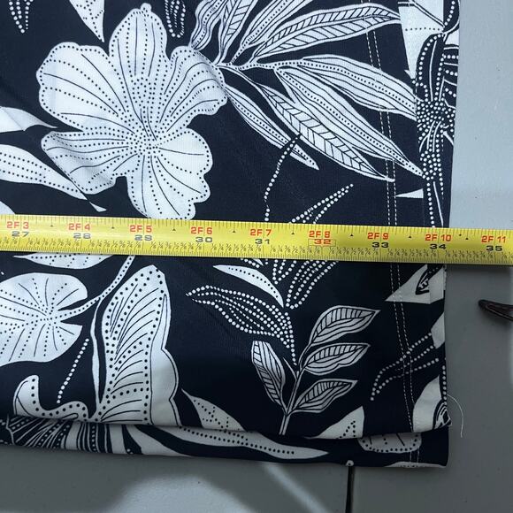 Chaps Women's Sleeveless Twist Knot Dress Petite Large Black White Floral Career - Picture 7 of 7